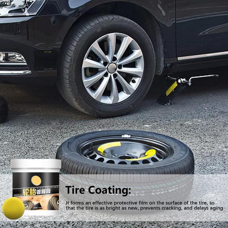 Auto Black Crystal Gloss Shine Coating Paste Autoreifen-Glanzbeschichtung Sonnenschutz Reifenpolitur Zubehör für SUVs Mini-Autos