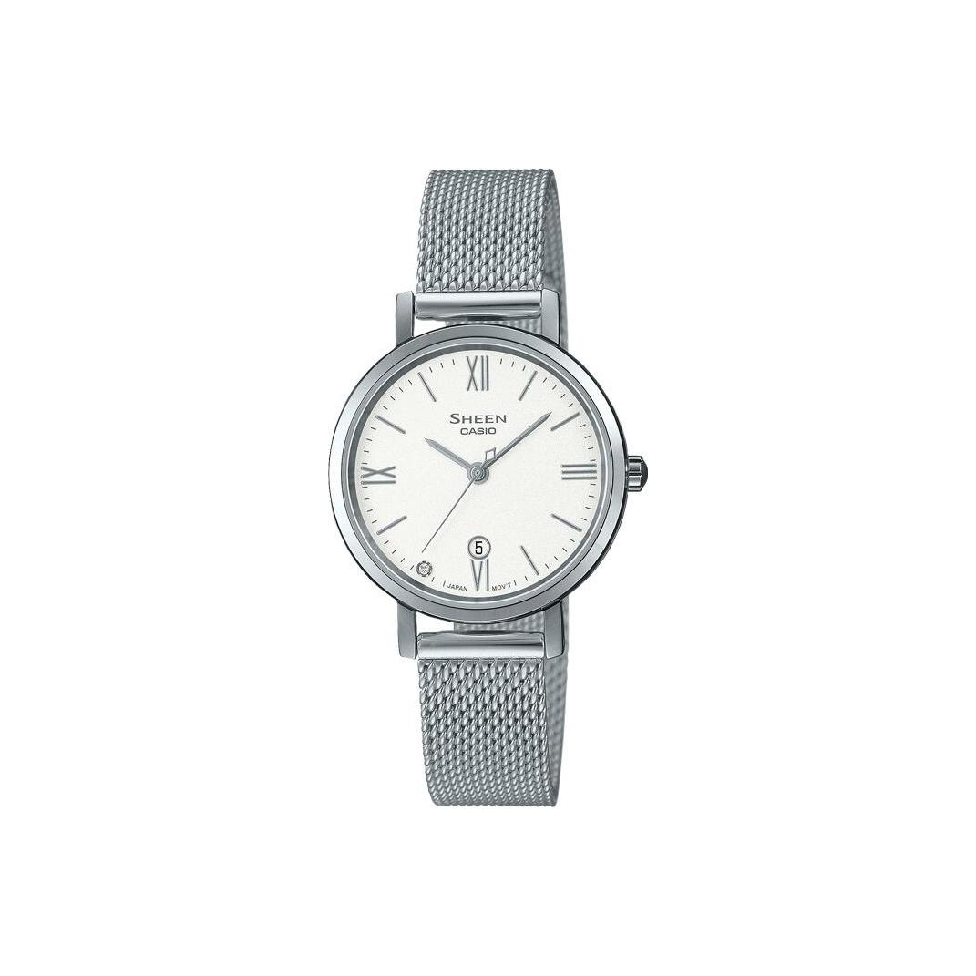 CASIO Women s SHEEN Silver Watch SHE-4540M-7AUPR Silver Strap