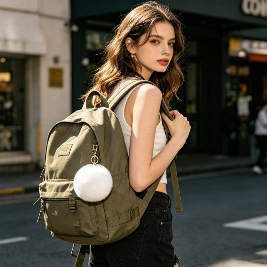 Faux Fur Pom Pom Fluffy Ball with Elastic Loop Cute Plush Ball Bag Charm for Craft Projects Hat Accessories