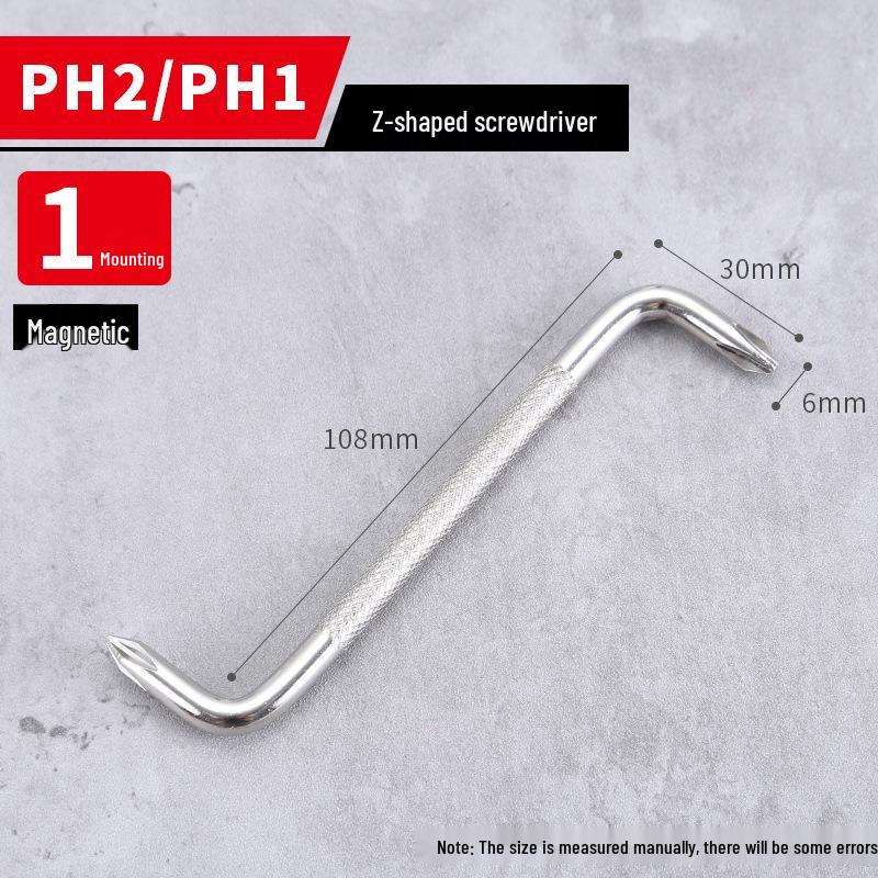 Compact Mini Two-Way Screwdriver: Short Handle, Interchangeable Phillips, Slotted, Torx Heads