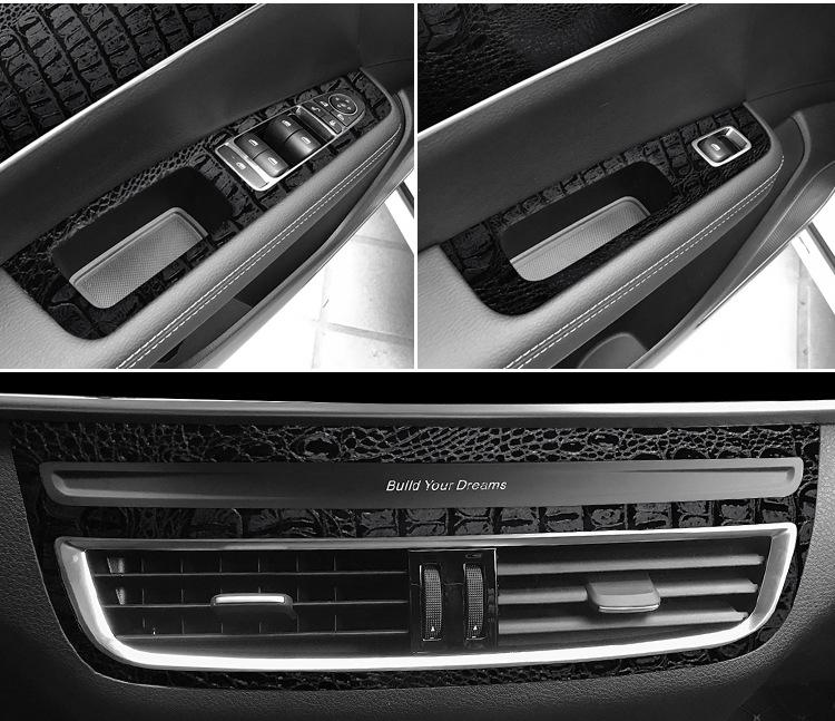 Krokodilmusterfolie für BYD Song MAX Innenraumkonsole & Paneeldekoration, Wildschwarzer Aufkleber