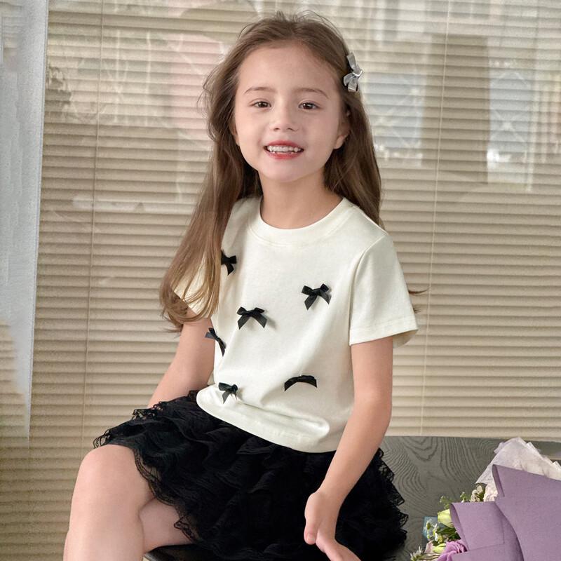 Girl's Short Sleeve Bow T-Shirt
