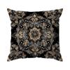 Home Decor Elegant Black And Gold Mandala Pattern Pillows Pattern Cushion Cover Suitable For Sofa Bedroom Car Pillow Cover