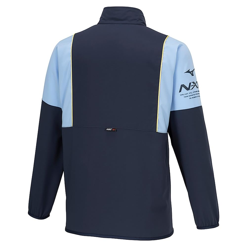 Mizuno Move Cross UPF Stretch Size Dress Size L N-XT Jacket, 50+, Moisture-Wicking, Quick-Drying, Jersey, Unisex, 32JCB220, Navy,