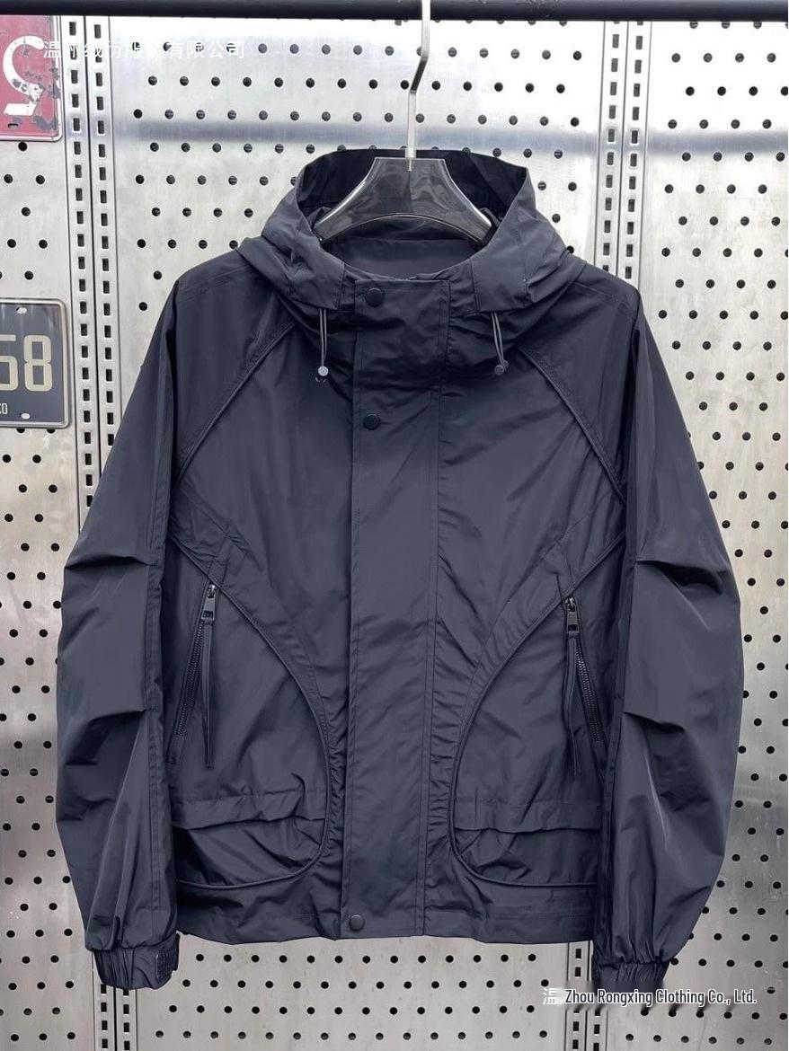 

Мужская молодежная трендовая повседневная куртка-пике с капюшоном 2025 M [80-110 lbs]