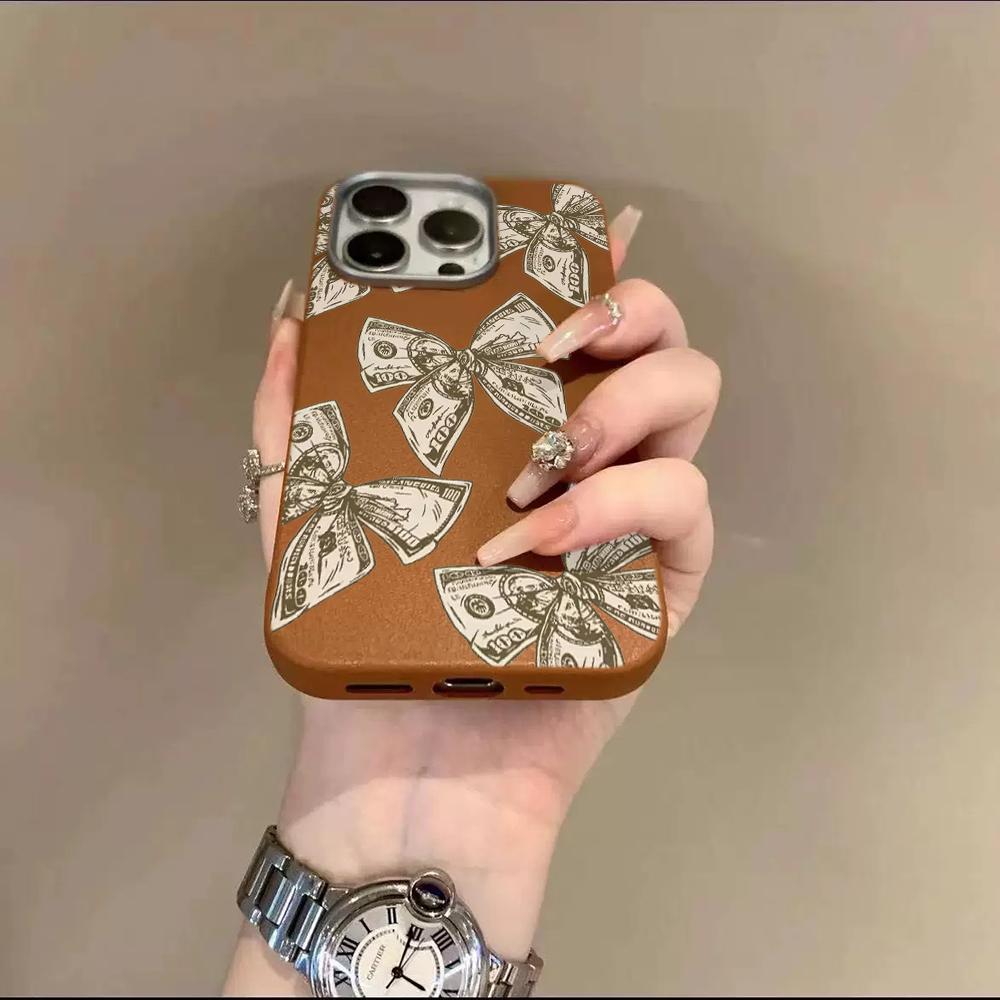 Retro Money Bow Phone Case For Redmi 13C 14C 15C 4G For Redmi Note 13 14 12 Pro+ 11 Pro 5G Protective Lychee Bumper Back Cover