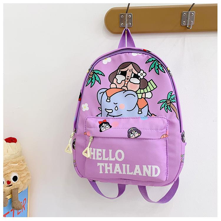 

School bag new crying baby cartoon bag size class girl light school bag casual school bag фіолетовий