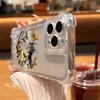 Flowers & Otter Pattern Transparent Phone Case For iPhone 17 11 13 12 14 15 16 Pro Max XS XR 15 16 Plus Shockproof Soft Cover
