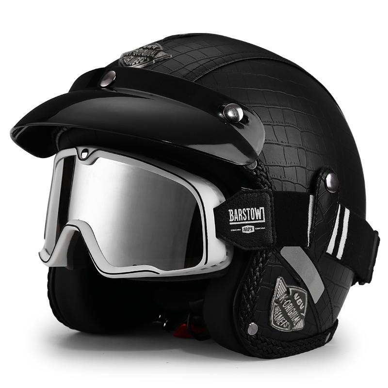 Retro Crown Prince Pedal Motorcycle Helmet Men's and Women's Four Seasons Cycling Motorcycle Electric Car Three-quarters Helmet