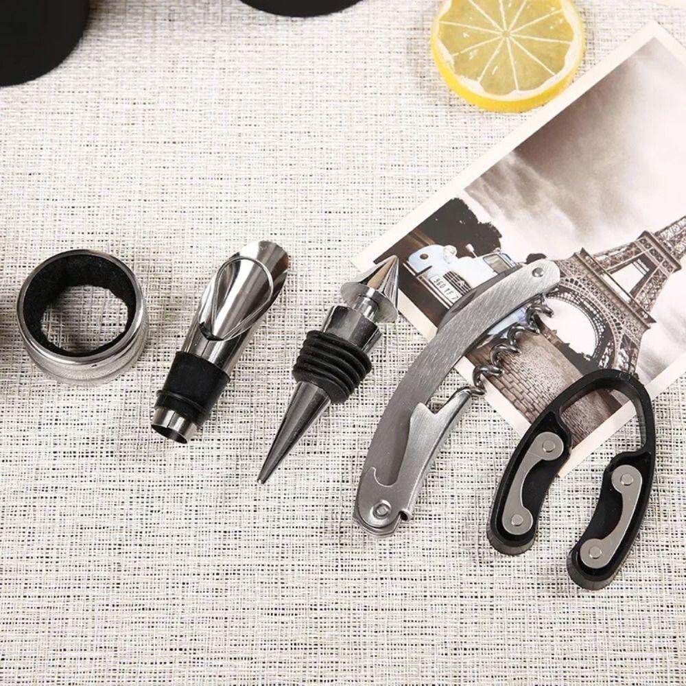 Bottle Shape Corkscrew Set Stainless Steel Simulation Red Wine Tool Kit Portable Multifunctional Red Wine Toolbox