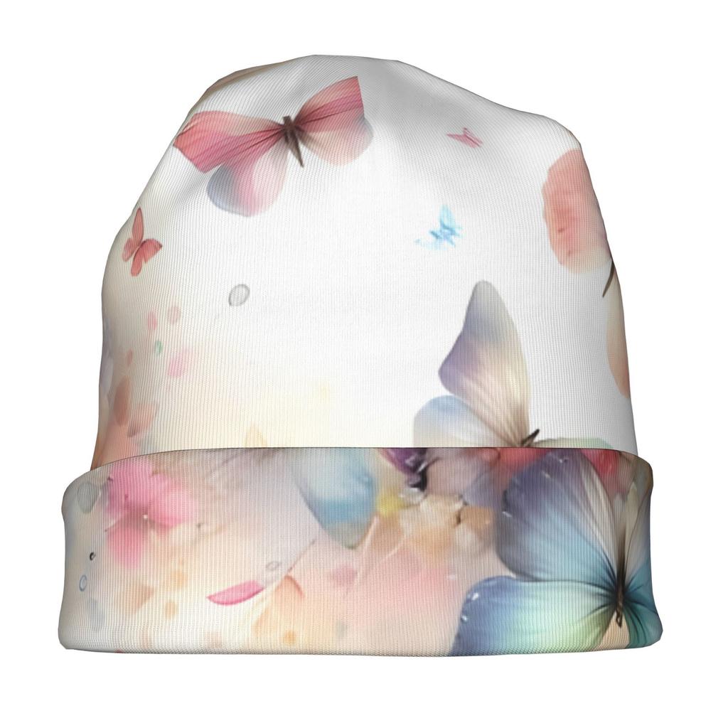 Colorful Butterfly with Floral Fashion Knit Hat for Adults Adds a Stylish Finishing Touch to Everyday Outfits Perfect for City Walks, Weekends, Or Cas