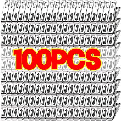 100-20 STuks Roestvrij Staal Was Knijpers Multifunctioneel Keuken Afsluit Clips Mini Foto Clips Kleding Knijpers Hangers Klemmen Opberger