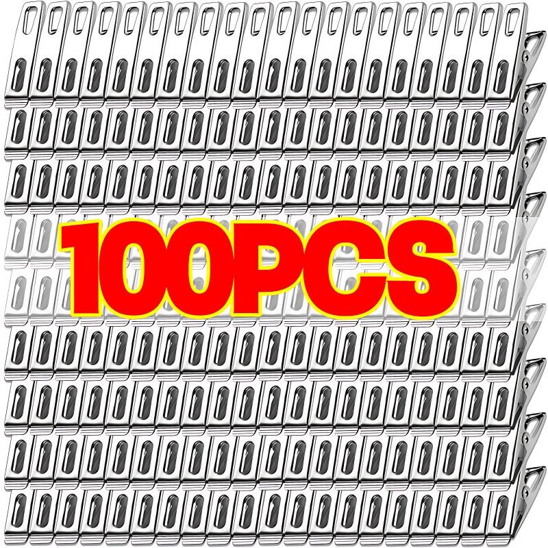 100-20PCS Stainless Steel Clothespins Multifunction Kitchen Sealing Clips Mini Photos Clip Clothes Pegs Hangers Clamps Storager