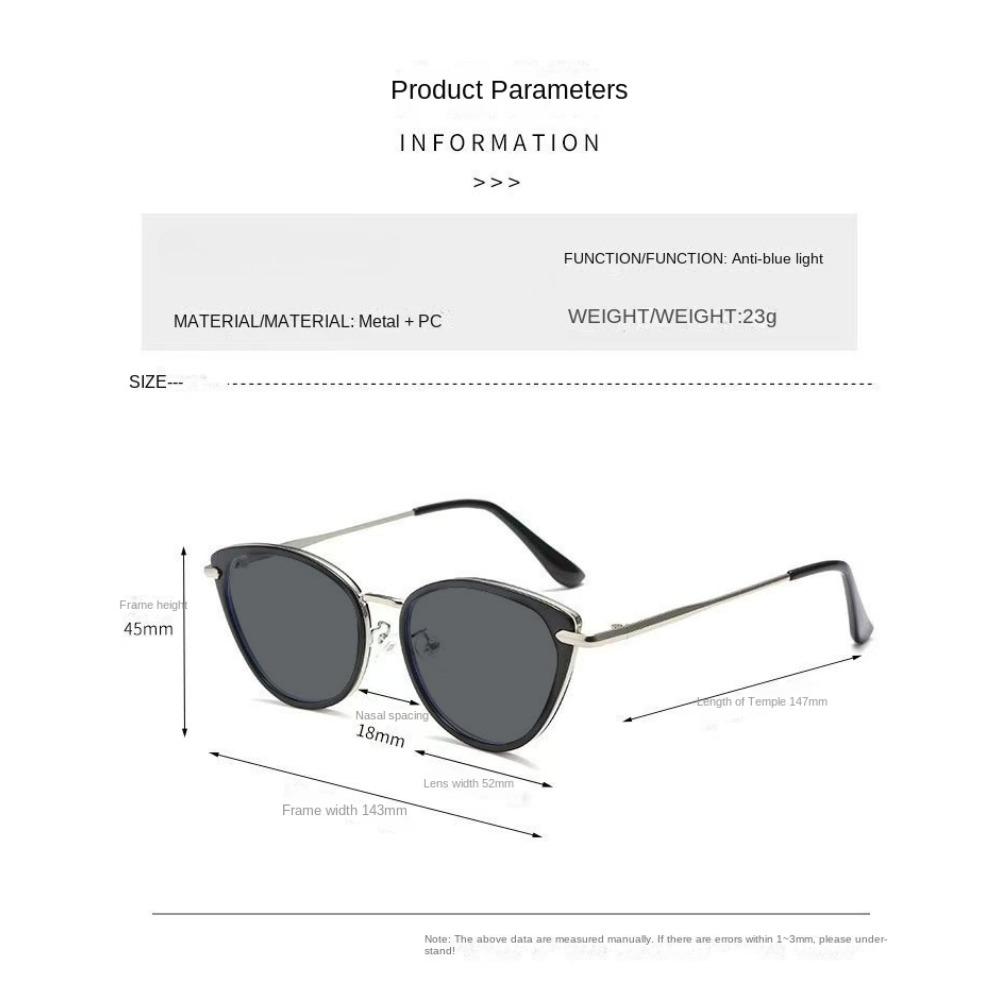 Lady's New Stylish Cat Eye Photochromic Reading Glasses Outdoor UV Protection and Anti Blue Light Color Changing Presbyopia Eyeglasses