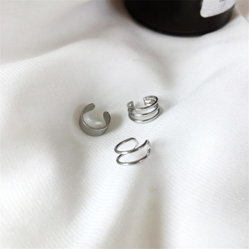 Silver Simple Smooth Ear Cuffs Clip Earrings for Women No Piercing Fake Cartilage Earring Jewelry In Gifts