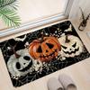 Halloween Pumpkin Decoration Carpet Black Pumpkins Spider Web Design Floor Mat Scary Spooky Decorative Front Door Mat Rugs
