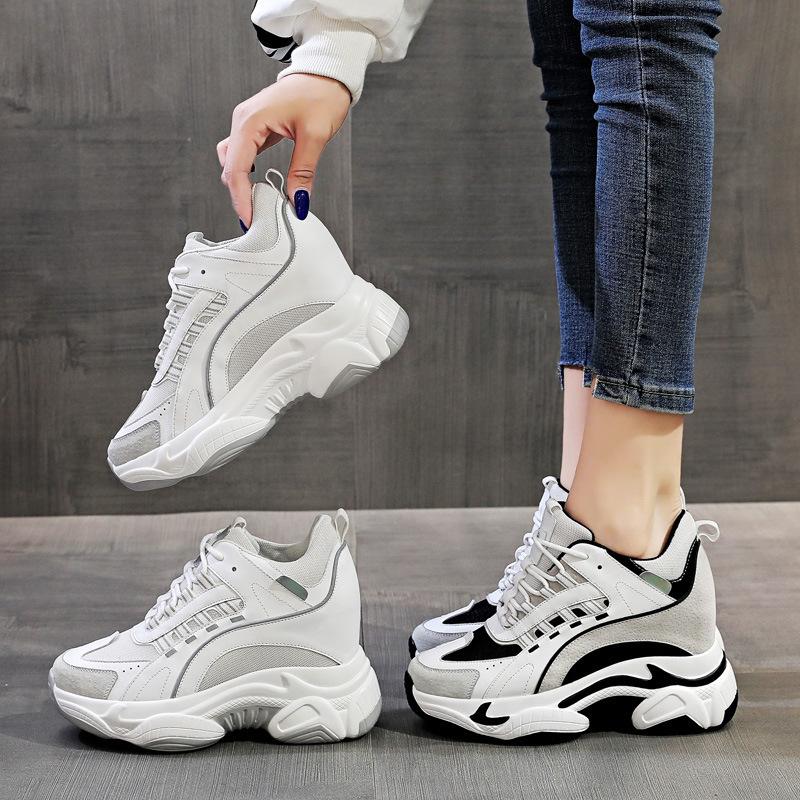 2026 autumn women's shoes new flat bottom heel casual sports student shoes women's net shoes thick sole