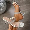 Fashion Women Modern Sandals Crystal Rhinestone Shoes for Women 2025 Summer New Heels Women Thin Heels Outwear Fashion Party Sandals