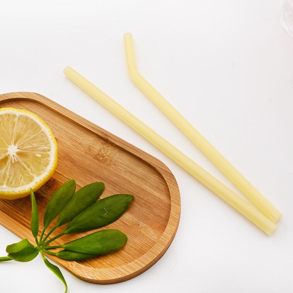 Healthy Eco Friendly Drinking Bent Glass Straws 200mmx8mm Reusable Glass Straws Set Multicolor for Cocktail Smoothie Milkshake