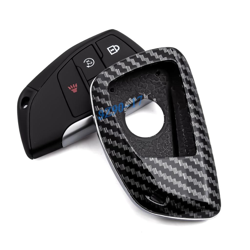 Abs Carbon Fiber Car Smart Key Cover Case Keychain For Buick Envision Chevy Tahoe Suburban Colorado Traverse Gmc Yukon Canyon