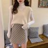 Spring and Autumn Knitted Vest Women's Retro V-neck Solid Color Waistcoat Outer Wear Sleeveless Fashion Sweater