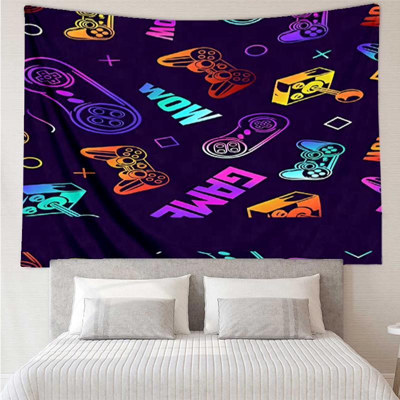 Game-Controller Print Tapestry, Backdrop, Easy Setup, Ideal for Bedroom, Office & Living Room, with Aesthetic Wall Hanging Decor.