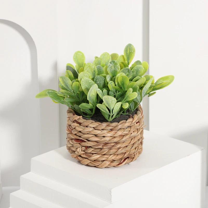 1Pc Potted Plant Small Fake Plants Indoor Home Decor Decorative Pot for Living Room Office Decoration Realistic Faux Greenery