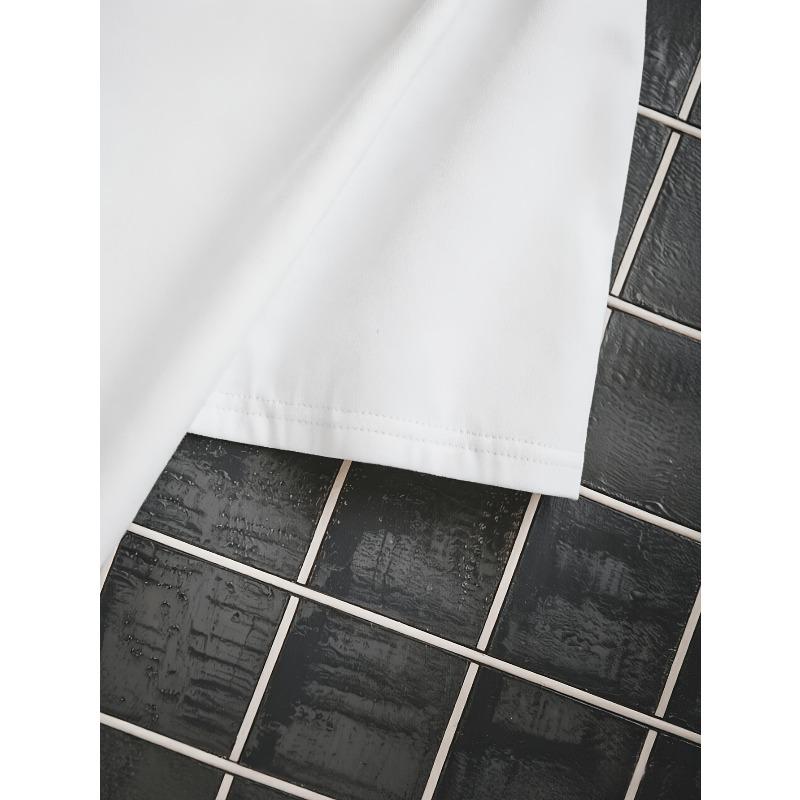 European sizes Men'S White Round Neck T-Shirt Featuring a Geometric Pattern, with a White Upper Part Adorned with Zigzag Lines