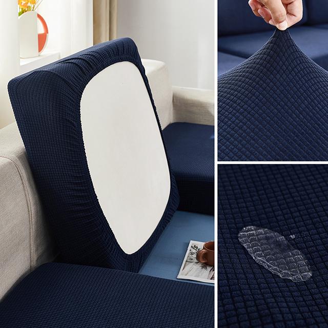 Jacquard Water Resistant Sofa Cushion Covers Elastic Grey Sofa Seat Cover For Living Room Furniture Protector For Young Students Removable