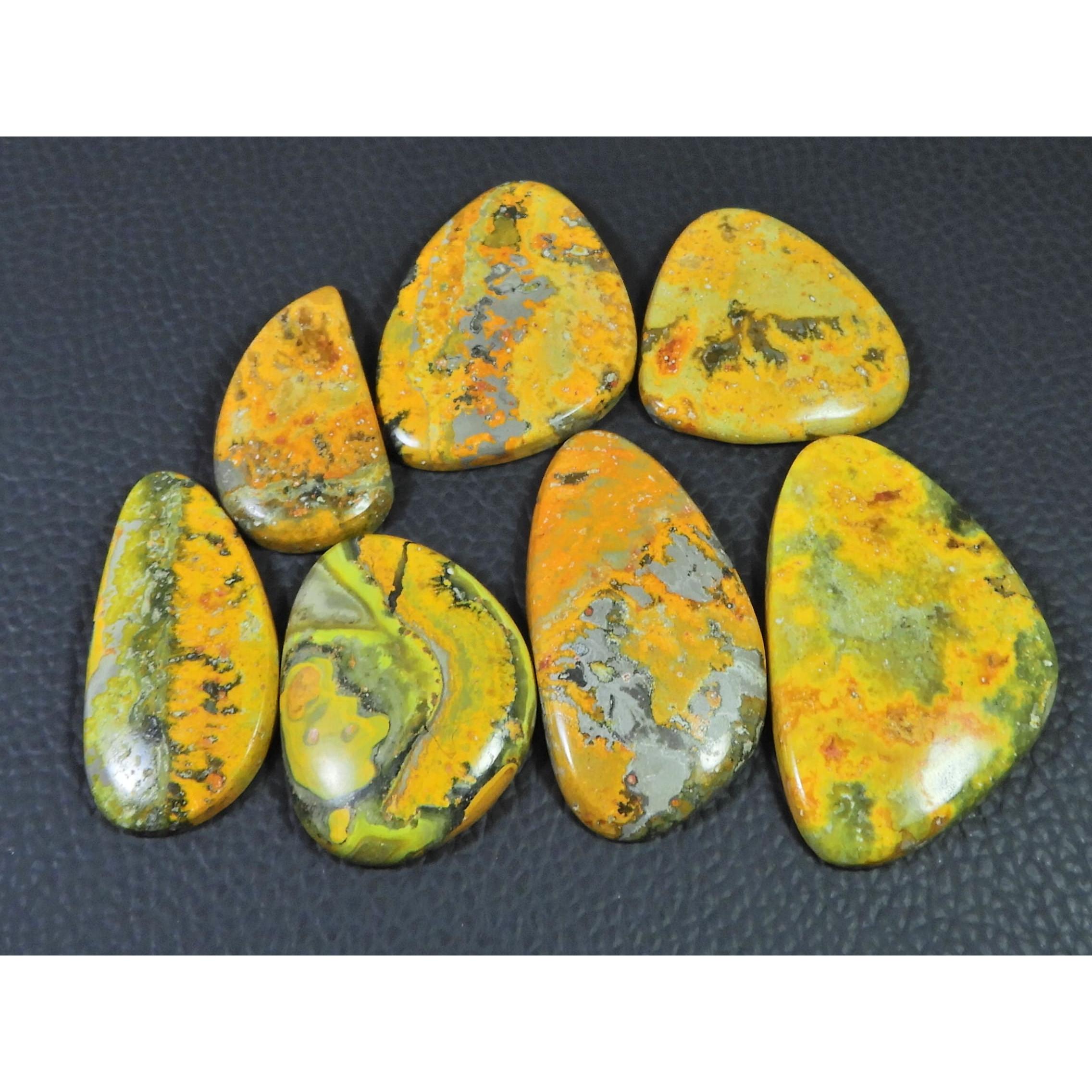 256Cts. Natural Bumble Bee Jasper Fancy Cabochon Loose Gemstone 07Pcs Lot C-2250