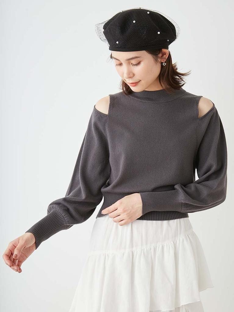 Snidel Cold Shoulder Pullover SWNT244043 DGRY Women's