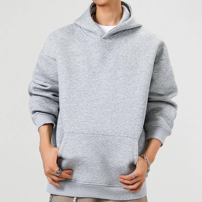 Herbst Winter Herren Einfarbig Hoodies Mode Herren Lässige Sweatshirts Herren Harajuku Warm Übergroß Hip Hop Streetwear Pullover