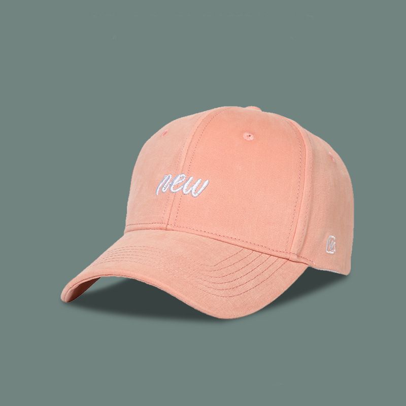 

Минималистичная бейсболка с вышивкой букв на каждый день, с изогнутым козырьком, детская, для визуального сужения лица, с широкими полями, для защиты от солнца, корейская кепка с козырьком, мужская Pink Adjustable