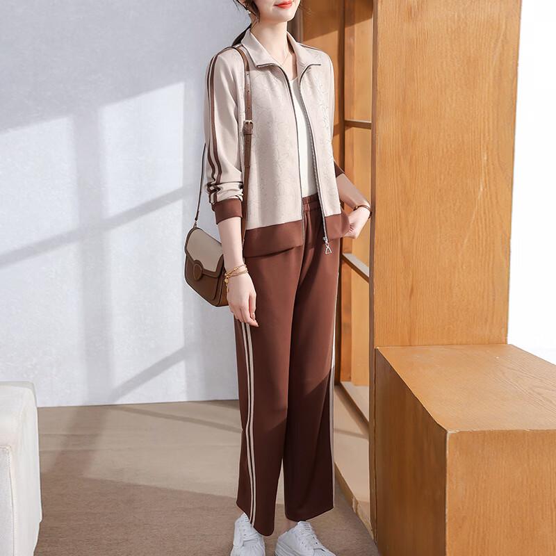 

XUEXI Женский осенний повседневный спортивный костюм на молнии 2025 2XL