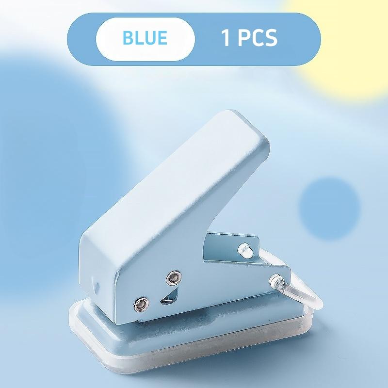 1pcs Macaron Color Single-Hole Mini Hole Punch Portable Manual Puncher for School Office DIY Crafts Stationery Office A3067