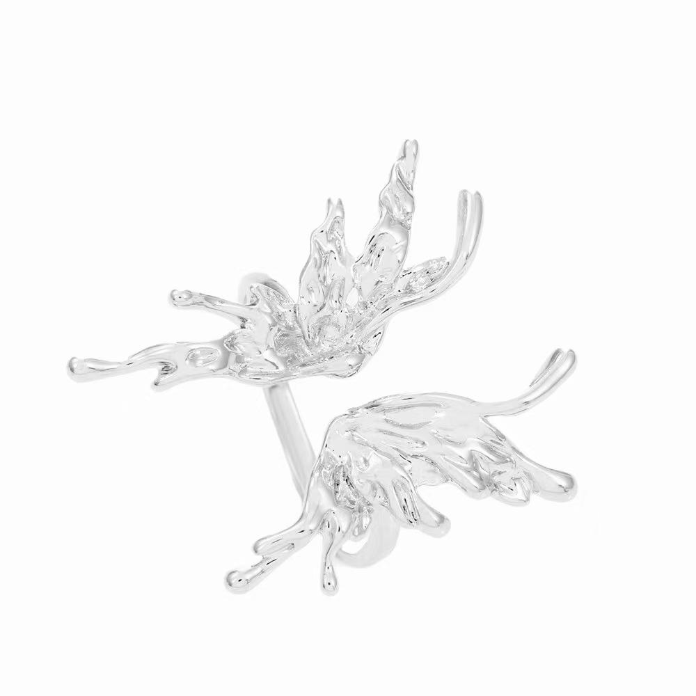

Butterfly Design Open Ring: Fashionable, Unique, Cold-Style Index Finger Ring Adjustable