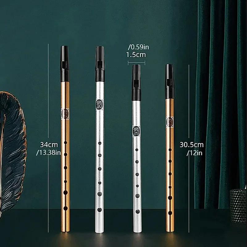 Autentyczna 6-otworowa gwizdawka irlandzka w tonacji C/D, piszczałka tin penny whistle, idealny tradycyjny irlandzki instrument muzyczny