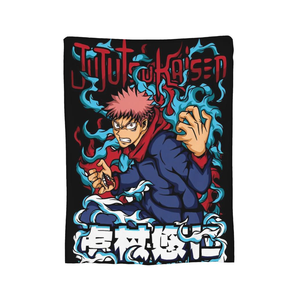 Ryomen Sukuna Velvet Throw Blanket Jujutsu Kaisen Anime Blanket for Sofa Travel Lightweight Bedspread,