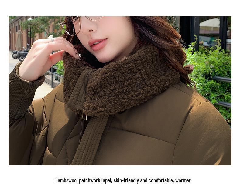 Korean Style Women's Lapel Down Cotton Coat - Winter Thickened Warm Fashion Jacket