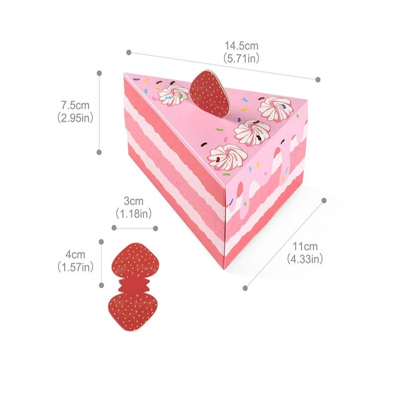 8 Piezas Caja de Regalo de Papel con Forma de Pastel Triangular Galletas Dulces Recuerdos para Baby Shower Golosinas Cajas de Empaque para Postres de Fiesta de Cumpleaños Infantil