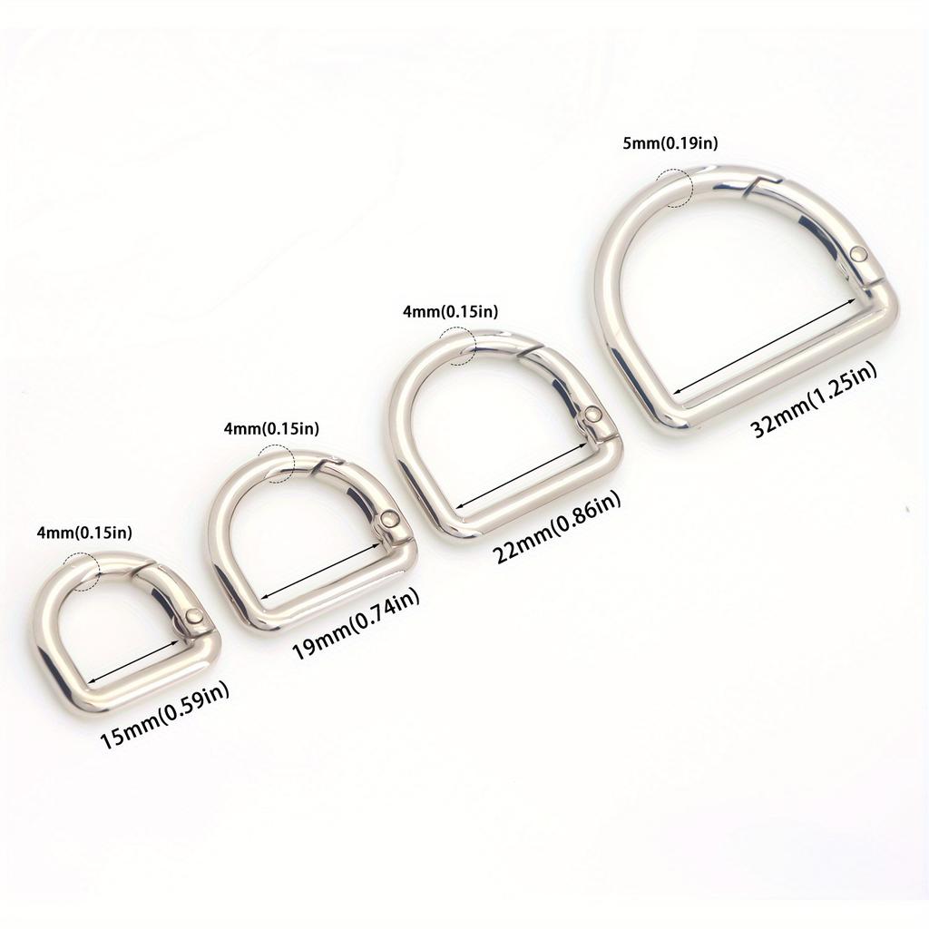 5pcs Spring D Ring Clips for Purse Metal Snap Hook Buckle for Shoulder Bag Wallet Keychain Dog Chain