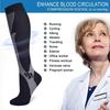 Running Men Women Compression Socks For Football Anti Fatigue Pain Relief  20-30 mmHg Black Compression Socks Fit For Sport Socks