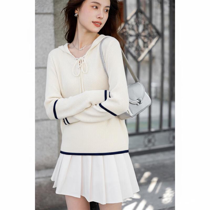 ITISF4 Preppy Long Sleeve V-Neck Knit Top