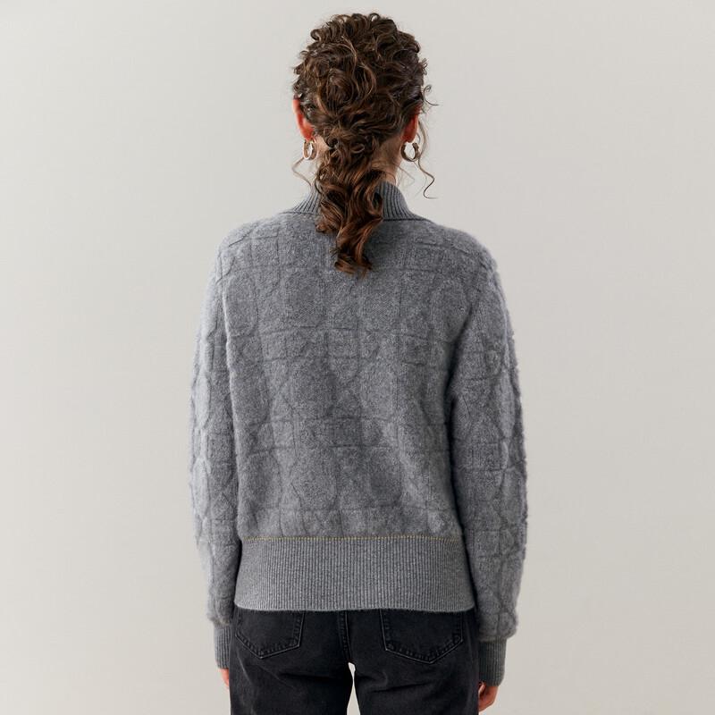 Fanzhen Women's Thick Cashmere Lapel Cardigan