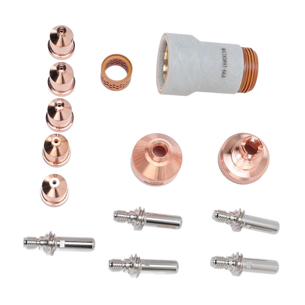 14Pcs Set Plasma Torch Consumables Kit Electrode Nozzle Protective Cover Swirl Circle Set for LC25