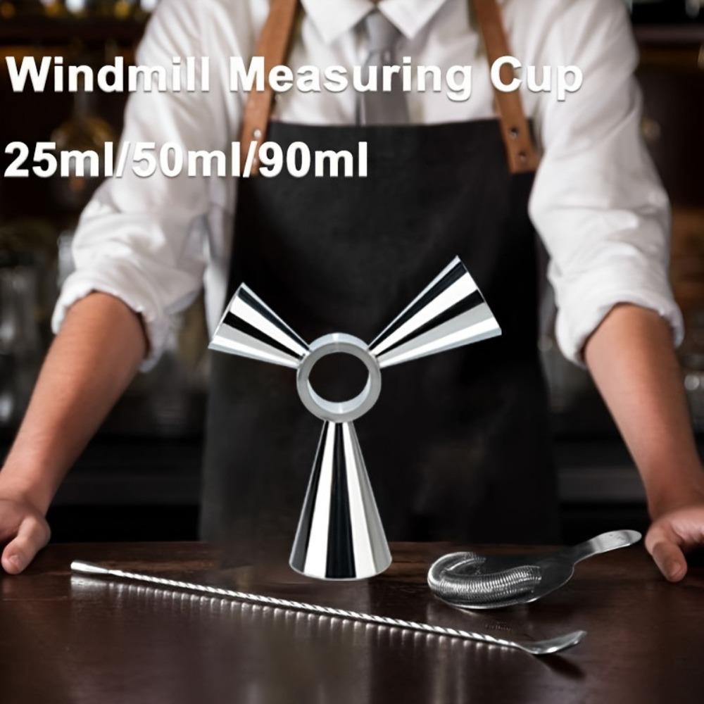 Stainless Steel 3-Ended Measuring Cup Multi-Capacity Drink Spirit Jigger  Parties