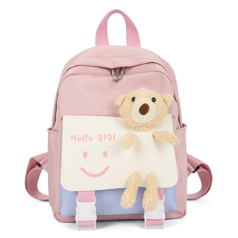 Cute Animal Themed Canvas School Backpack With Comfortable Cushion Straps For Children