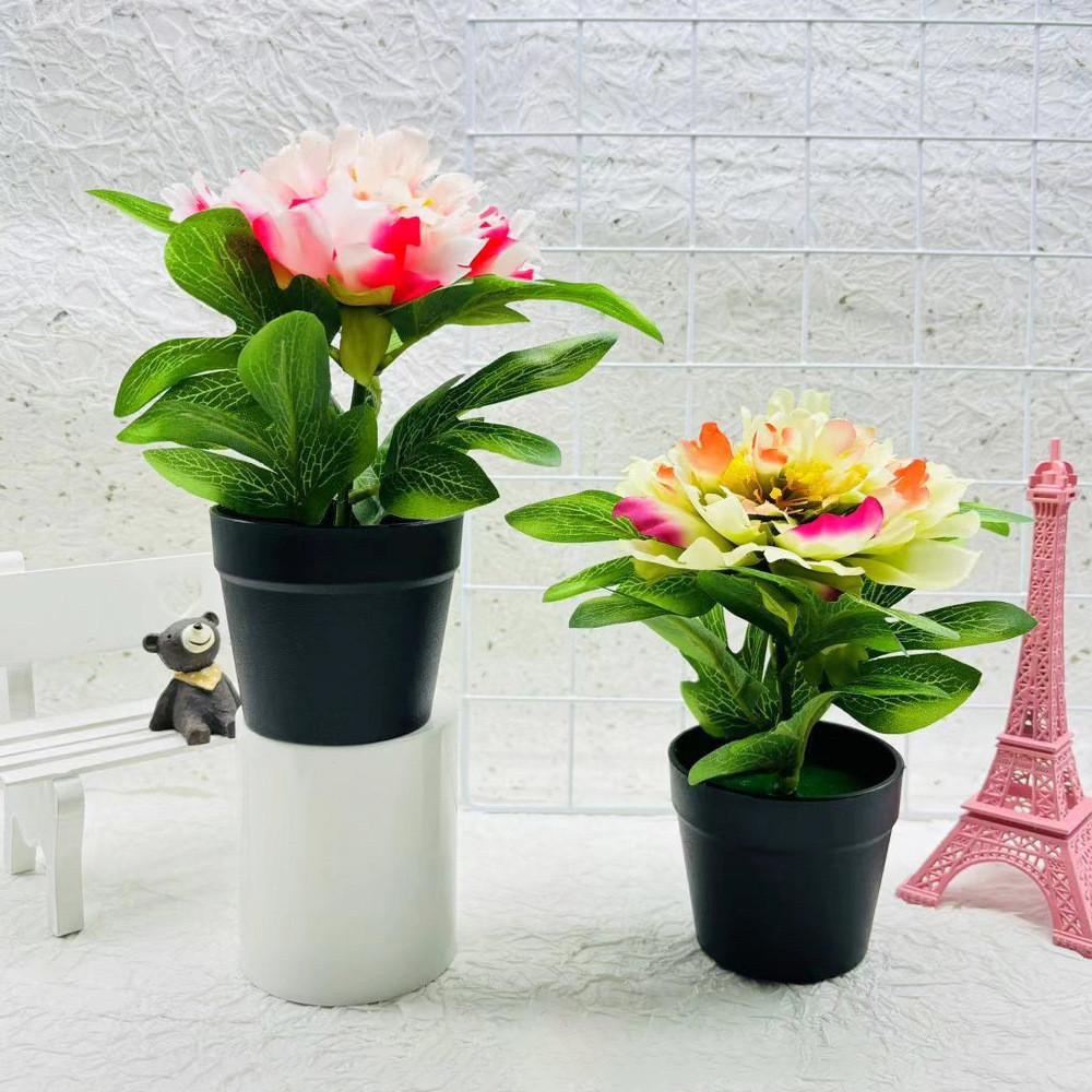 Peony Flower Artificial Pot Potted Plant For Home Decor And Living Room Display