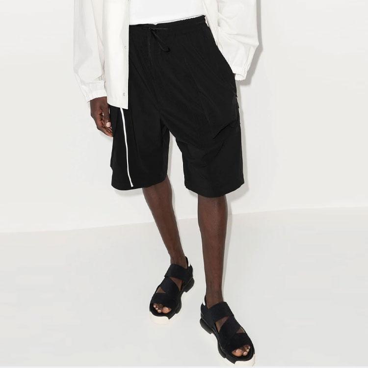 Y-3 SS22 Solid Color Loose Fit Straight Leg Shorts Men Shorts Black HG8598