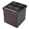 Cube Stool Folding Pouffe Bench Storage Box 38x38x38 - Brown - Pvc Leather, Sponge and Mdf